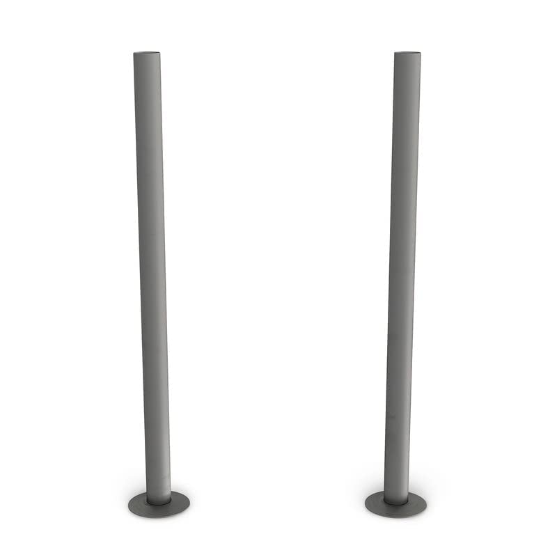 UK Radiators Natural Pewter Radiator Pipe Sleeve - Matte Natural Pewter Finish - 300mm Brass Pipe Sleeves - Perfect Addition to Any Interior Design