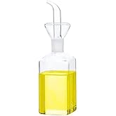 LandHope Oil Bottle Glass Olive Oil Dispenser Bottle Glass Cooking Oil Vinegar Measuring Dispenser With Spout for Kitchen and BBQ (250ml/8.54oz)