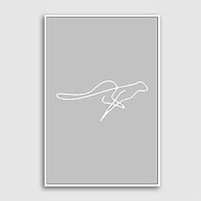 Framed Canvas Home Artwork Decoration Simple Stick Figure Canvas Wall Art for Living Room, Bedroom - 16x24 inches