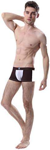 Apparelsales Mens Undershorts Knickers Color Block Shorts Elastic Waist Birefs Underpants Boxer Trunks Workout Coffe X-large