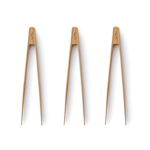 BambuSmall Bamboo Tongs, Set of 3