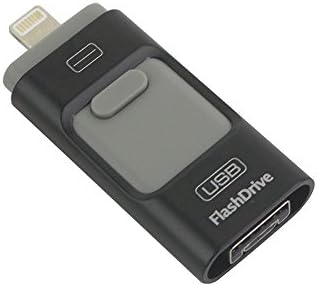 Ayake iPhone Flash Drive 128GB External Storage USB 3.0 Key Triple Plugs for IOS Android Device with Extended Lightning and Android Connectors(A3 Memory Stick, Black)