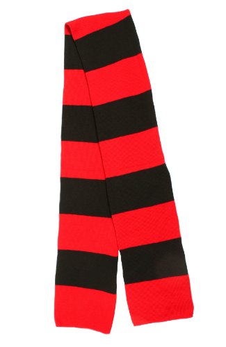 Warm Women Red Black Stripe Soft Long Scarf Winter Neck