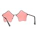 PASTL Star Shape Sunglasses Cute Stars Pink Lens Half Rimless Frame UV 400
