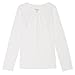 French Toast Girls' Long Sleeve Crewneck Tee, White, 5