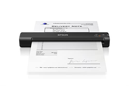 Epson WorkForce ES-50 Scanner Portatile Compatto Leggero, Alimentazione USB, Software ScanSmart Incluso, Scansione 600dpi Alimentazione Automatica 5.5 Secondi per Pagina, JPEG, PDF, TIFF Supportati