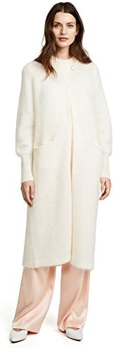 TEMPERLEY London Women's Dawn Knit Cocoon Coat, Ivory, X-Large