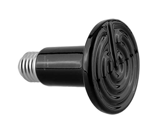 VANSUKY Schwarze Keramik-Wärmelampe Heizung, AC220V Reptilienzucht Glühlampe Heizen Grübler, E27 Terrarienwärmelampen für Reptilien Schildkröte/Eidechse/Schlange/spiderï¼100Wï¼