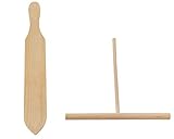 BICB Beechwood Crepe Spreader And Spatula - 2 Piece Set (7.9-inch Spreader And 14-inch Spatula)