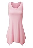 DEARCASE Women's Solid Basic Flowy Tank Tops Summer Sleeveless Tunic