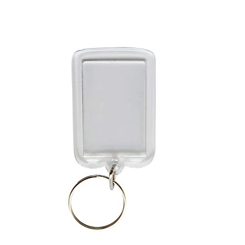 DIY Keychain – Acrylic Clear Picture Keychains 1.97 x 1.3 inch Rectangle and 1.77 inch Round Personalized Custom Photo Insert Bulk Pack Blank Frame Keychains Keyring(50 Pieces) (Transparent)