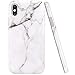 JAHOLAN iPhone X Case iPhone Xs Case White Marble Design Clear Bumper Glossy TPU Soft Rubber Silicone Cover Phone Case for iPhone X iPhone Xs
