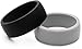 Silicone Wedding Ring (Band) for Men by SportGrow - 2 Rings Pack (Black+Grey) Size 10, Rubberized, Thin (2 mm), Premium Gift Box, for Hard-Working and Active People