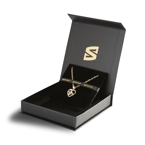 SERASAR Premium Women's Necklace | 925 Sterling Silver | 18K Gold Plated | Adjustable Length | Four Colours | Jewellery Box Included