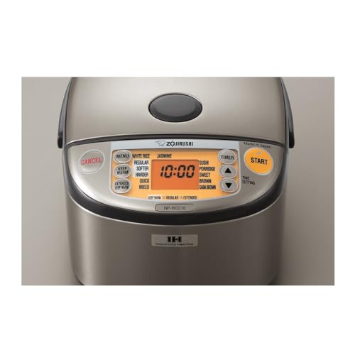 Zojirushi NP-HCC18XH Induction Heating System Rice Cooker and Warmer, 1.8 L, Stainless Dark Gray