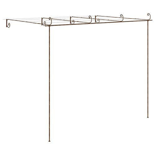Tidyard Garten Rosenbogen Metall Torbogen Gartenbogen Rankhilfe Rankgitter Spalier Rankhilfe und Gartendeko Pergola Spalier Tor Antik-Braun 4x3x2,5 m Eisen – Bild 6