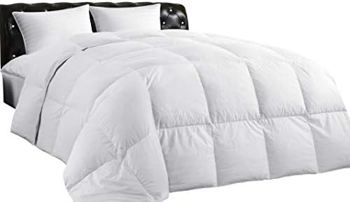 Lightweight Down Comforter (Twin), All-Season Medium Warmth, 100% Cotton Cover, Quilted Duvet with Corner Tabs, Soft Comfortable, White Duck Feather Down, Machine Washable, 68"X90"