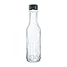 (12 pack) 5 oz. Clear Glass Hot Sauce Bottle with Black Cap + Shrink Bands and Orifice Reducer