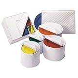Richards Homewares 1090 China White Starter 6 Piece Tabletop Quilted Vinyl Dinnerware Storage Set, 1-Pack