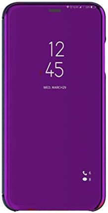 coque Clear View Standing Case with Mirror Plating Flip Case for Vivo V15 Pro(Purple)