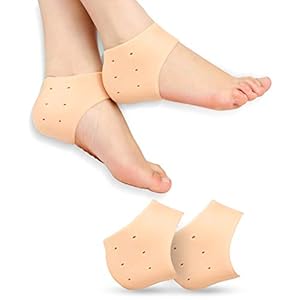 Ross Silicone Gel Heel Pad Socks for Pain Relief – 1 Pair (Beige, Free Size)