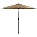 Ulax furniture Sunbrella 9Ft Outdoor Umbrella, Patio Market Table Umbrella with Push Button Tilt&Crank for Garden, Lawn, Backyard& Pool (Heather Beige)