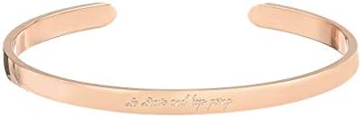 WIGERLONInspirational Cuff Bracelet for Mom Daughter sisters and friends Engraved Mantra