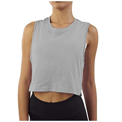 Mippo Womens Workout Crop Tops Cute Sheer Mesh Back Gym Yoga Tank Tops Muscle Tee - Image 4