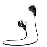 Sweatproof Sports Earphones,Mifine Bluetooth Headphones,Wireless Noise Cancelling Headset Stereo Bluetooth V4.1 Earbuds with Built in Microphone for iPhone iPad Android (Black)