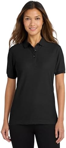 Port Authority Diamond Jacquard Polo Shirt Black at Amazon Men's