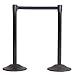 US Weight Black Heavy Duty Premium Steel Stanchion with Black 7.5-Foot Retractable Belt, 2 pack