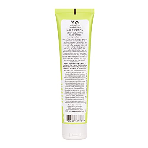 Pacifica Beauty Kale Detox Deep Cleansing Face Wash, Daily Facial Cleanser for Oily & Blemish