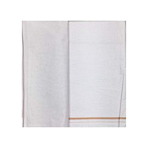 Cotton Dhoti for men (White) 122cms*(9.1m/2)