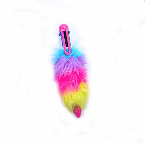 Gbell Girls 6 In 1 Colorful Cute Ballpoint Pens - 1Pcs Novelty Multicolor Plush Ballpoint Pen for Girls Kids Adults School Office Supplies,Ideal for Gifts And School Rewards