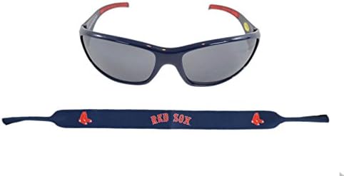 Official Major League Baseball Fan Shop Authentic Sunglasses and Neoprene MLB Team Strap. Enjoy tailgating and the Game in the Sun with cool specs (Boston Red Sox)