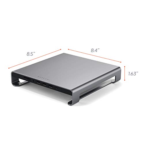 Satechi TypeC Aluminum Monitor Stand Hub with USBC Data, USB 3.0