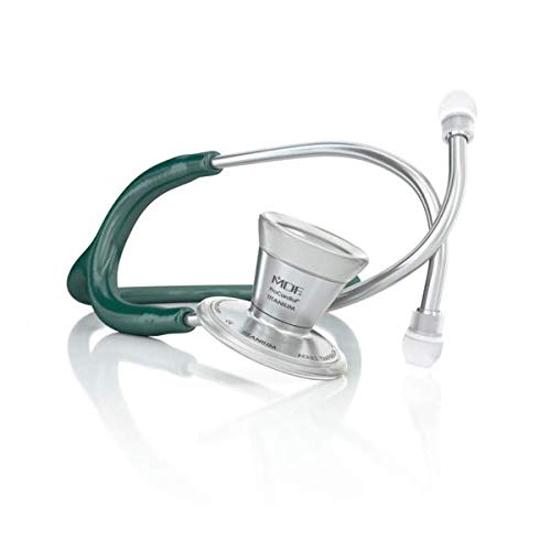 MDF Instruments, ProCardial Cardiology Stethoscope, Adult, Dual Head, Free-Parts-for-Life, MDF797 (Emerald Green, Titanium)