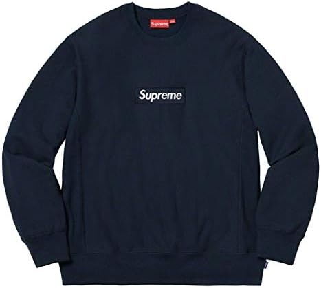 SupremeNewYork Supreme Box Logo Crewneck Sweatshirt Navy FW18 100% Authentic Real Rare Designer