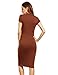 MakeMeChic Women's Short Sleeve Classy Solid Stretchy Wear To Work Pencil Dress