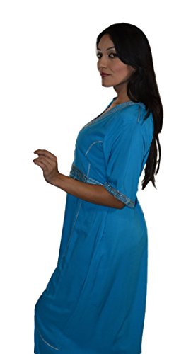 Moroccan Caftan Handmade Light Weight Cotton Embroidery Fits SMALL to MEDIUM - Image 5
