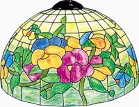 13" Pansy T Worden Stained Glass Lamp Pattern Gf1312 - Table Lamps