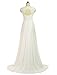 Erosebridal 2019 New Sleeveless Lace Chiffon Wedding Dress Bridal Gown Size 6 White