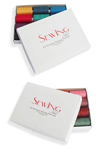 SEWING AID All Purpose Polyester Sewing Threads in 24 Assorted Colors, 1000 yds Each Spool, Hand and Sewing Machine - Thumbnail 2