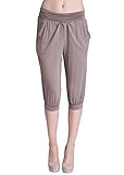 Flying Street Woman Modal Fold-Over Waist Knee Length Harem Pants