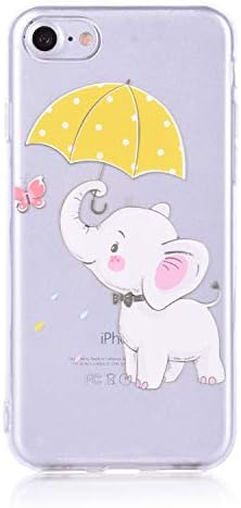 iPhone 8/ iPhone 7 Case, Ultra Thin Matte Silicone Case, 3D Fashion Print Butterfly Elephant Pattern Ultra Thin Lightweight TPU Gel Bumper Anti-Scratch Anti-Slip Bumper Case for iPhone 8/ iPhone 7