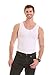 Insta Slim - Made in USA - 3 Pack - Compression Muscle Tank Top Body Shaper for Men. Tummy Control Slimming Shapewear Undershirt for Gynecomastia, Beer Belly & Back Support (White, MD)
