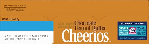 CHOCOLATE PEANUT BUTTER CHEERIOS BREAKFAST CEREAL, LARGE SIZE, 14.2 OZ