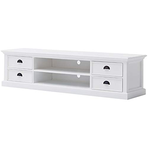 Beaumont Lane 4 Drawer 71" Wood TV Stand in Pure White