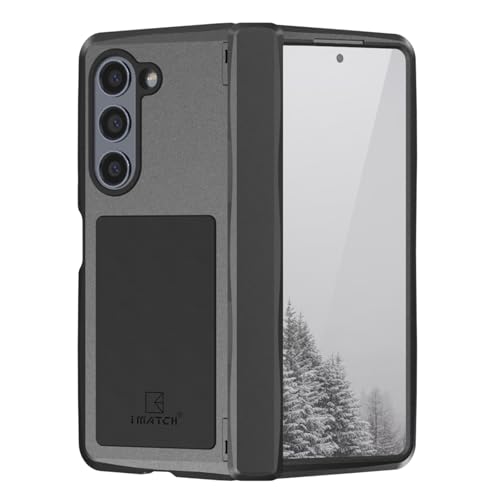 qichenlu Coque de protection légère en métal gris aluminium pour Z Fold 6 5G, cadre en aluminium hybride en silicone et métal résistant aux chocs, pour Samsung Galaxy Z Fold 6 5G