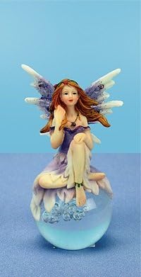 Land &amp; Sea Purple Fairy On Gazing Ball Miniature Fairy Garden Accessory #FA23